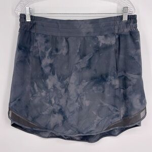 Lululemon Hotty Hot High-Rise Skirt Long Diamond Dye Pitch Graphite Gray Size 12